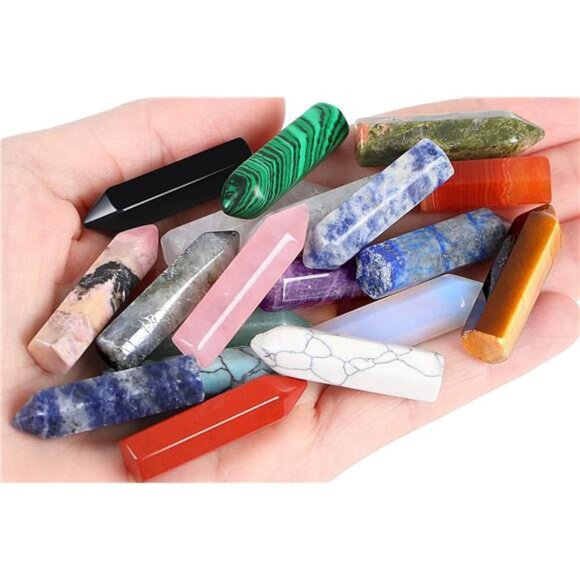 20 PCS Healing Crystals Stones Sets Wands Bulk Natural Pocket - Picture 4 of 7